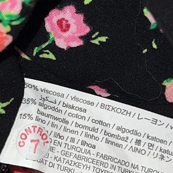 Zara Black Microflower Floral Strappy Crop Corset top size S - Picture 14 of 16
